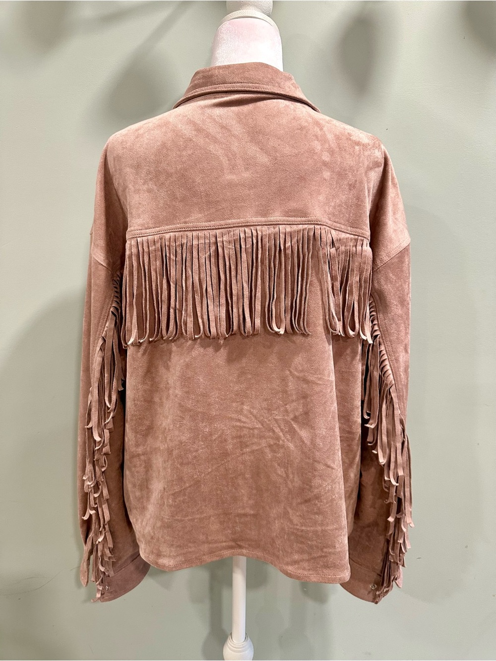 Fringed Jacket - Dusty Rose